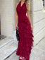 Sexy Red V-Neck Mermaid Long Prom Dress Ideas, Evening Party Dresses,WGP1770