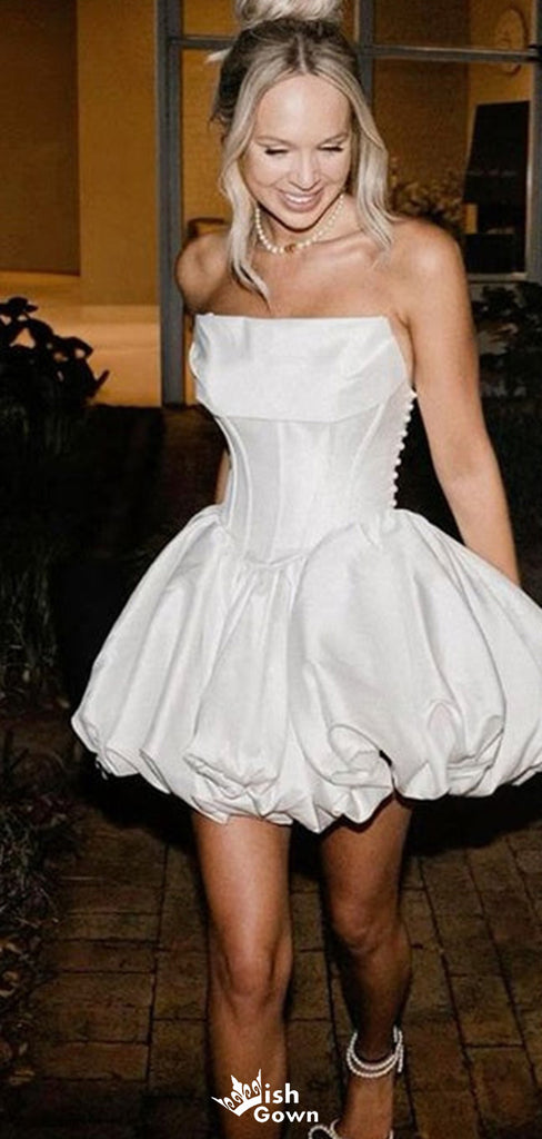 Elegant Strapless A-line Short Mini Homecoming Dress,EPT435