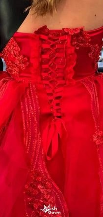 Gorgeous Strapless Lace A-line Short Mini Homecoming Dress,EPT447