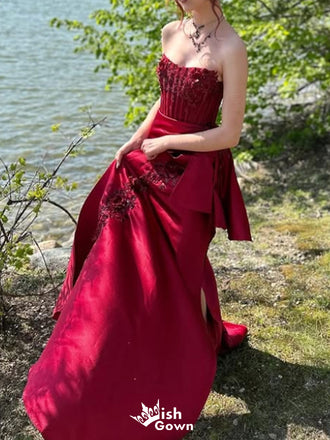 Gorgeous Strapless Mermaid Long Prom Dress Ideas, Evening Party Dresses,WGP1606
