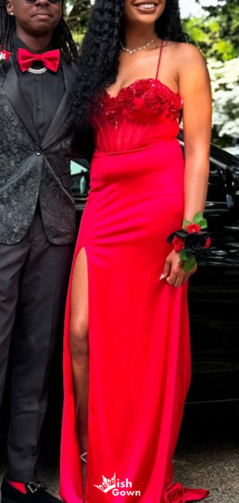 Sexy Spaghetti Strap Sweetheart Mermaid Long Prom Dress Ideas, Evening Party Dresses,WGP1618