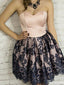 Gorgeous Strapless Lace A-line Short Mini Homecoming Dress,EPT476