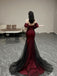 Elegant Red Off-Shoulder Mermaid Long Prom Dress Ideas, Evening Party Dresses,WGP1668