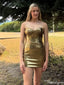 Elegant Strapless Sheath Short Mini Homecoming Dress,EPT480