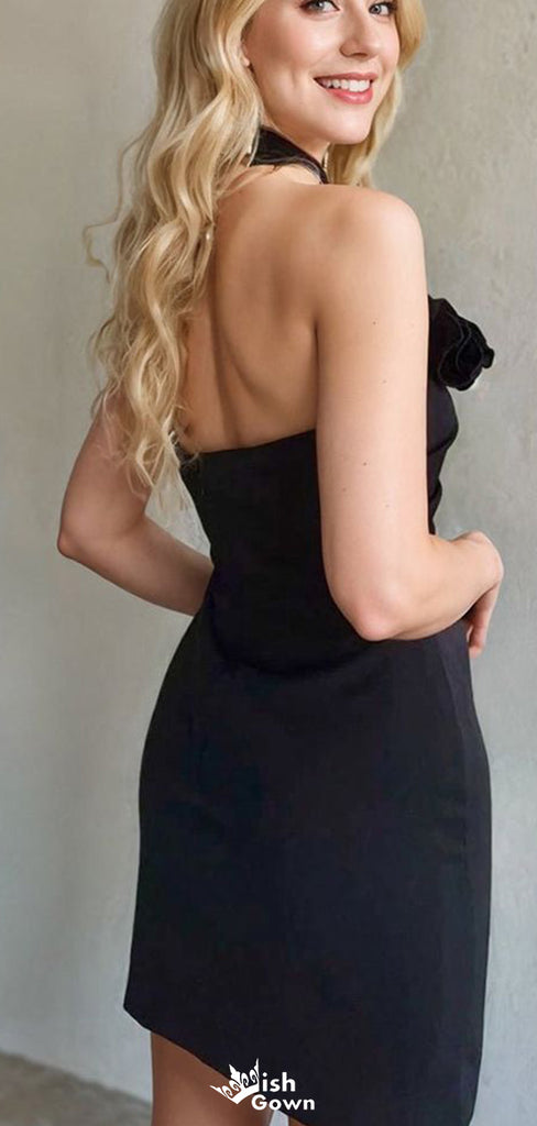 Formal Halter Sheath Short Mini Homecoming Dress,EPT497