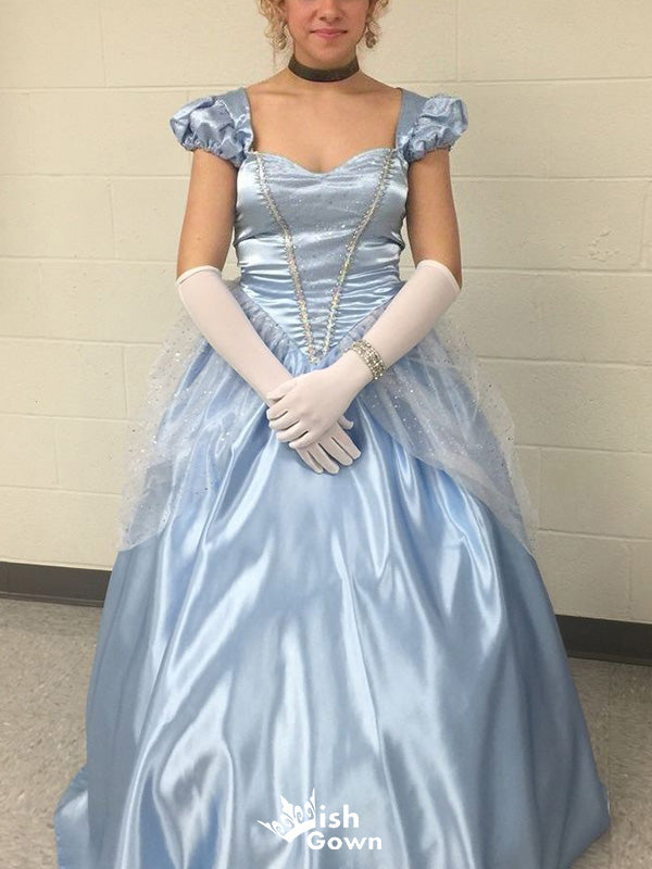 Gorgeous Short Sleeves Sweetheart A-line Long Prom Dress Ideas, Evening Party Dresses,WGP1671