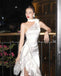 Popular White One-Shoulder Mermaid Side Slit Long Prom Dress Ideas, Evening Party Dresses,WGP1709