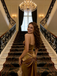 Vintage Gold Satin Prom Dress with Spaghetti Straps Elegant Knotted Waist,WGP2196