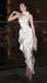 Popular White One-Shoulder Mermaid Side Slit Long Prom Dress Ideas, Evening Party Dresses,WGP1709
