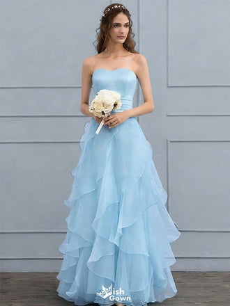 Elegant Blue Sweetheart A-Line Long Prom Dress Ideas, Evening Party Dresses,WGP1795