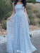Shiny Blue Spaghetti Strap Mermaid Long Prom Dress Ideas, Evening Party Dresses,WGP1782