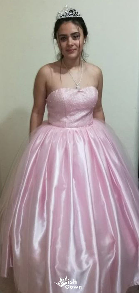 Elegant Strapless A-line Long Prom Dress Ideas, Evening Party Dresses,WGP1683
