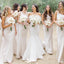 Simple White One Shoulder Mermaid Sleeveless Wedding Guest Bridesmaid Dresses,WGM385