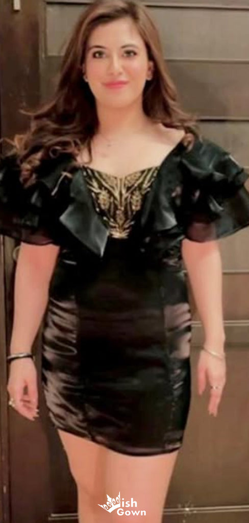 Sexy Short Sleeves Sheath Short Mini Homecoming Dress,EPT554