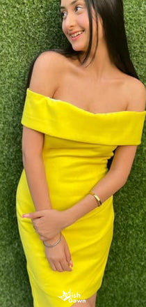 Elegant Off-shoulder Sheath Short Mini Homecoming Dress,EPT561