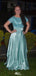 Gorgeous Short Sleeves A-line Long Prom Dress Ideas, Evening Party Dresses,WGP1728