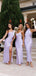 Sexy Purple Mismatched Sleeveless Mermaid Long Bridesmaid Dresses Online,WGM447