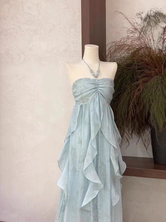 Elegant Blue Sweetheart A-Line Long Prom Dress Ideas, Evening Party Dresses,WGP1944