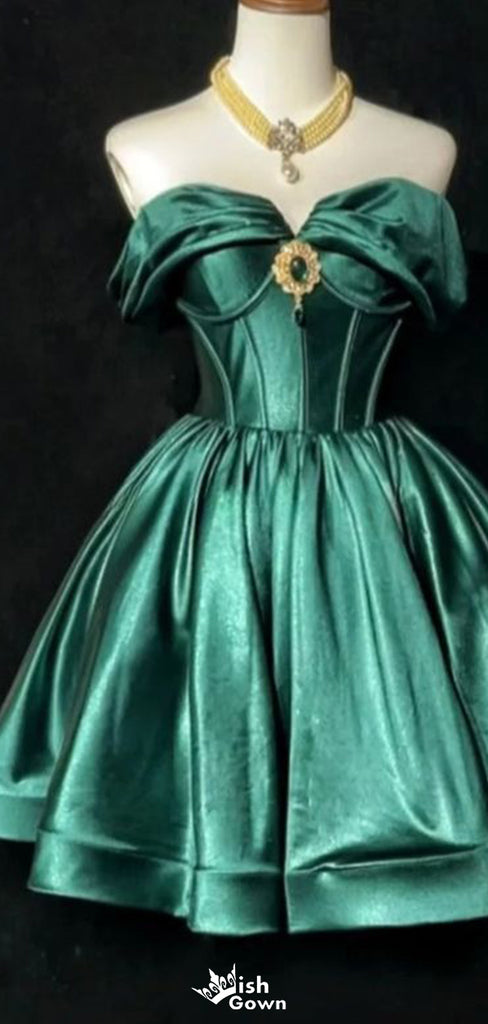 Elegant Strapless Sweetheart  A-line Short Mini Homecoming Dress,EPT568