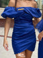 Elegant Off-shoulder Sheath Short Mini Homecoming Dress,EPT574