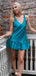 Casual V-neck A-line Short Mini Homecoming Dress,EPT579