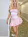 Elegant Strapless Sheath Short Mini Homecoming Dress,EPT589