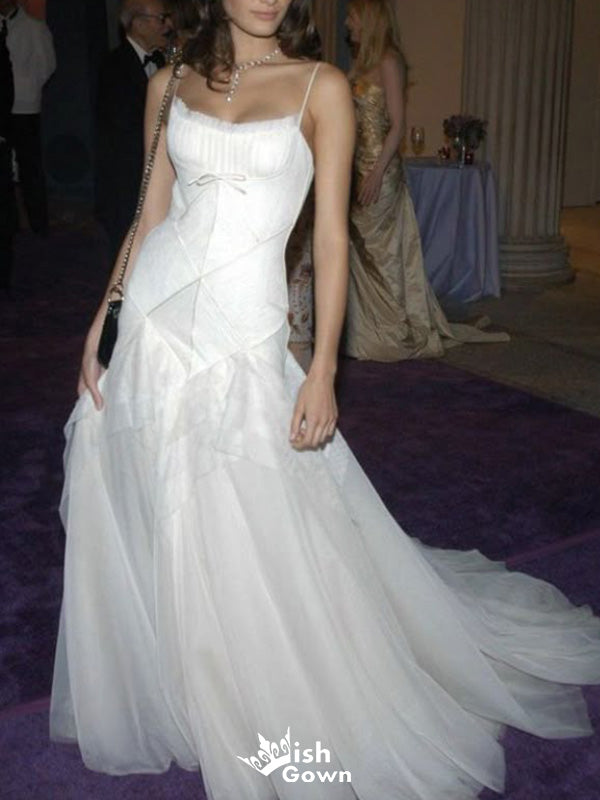 Elegant Spaghetti Strap A-line Long Prom Dress Ideas, Evening Party Dresses,WGP1756