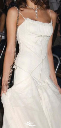 Elegant Spaghetti Strap A-line Long Prom Dress Ideas, Evening Party Dresses,WGP1756