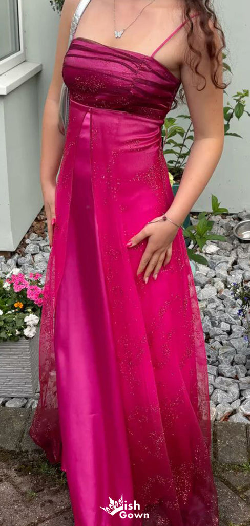 Casual Spaghetti Strap A-line Long Prom Dress Ideas, Evening Party Dresses,WGP1770