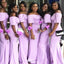 Elegant Light Purple Mermaid Strapless Half Sleeve Popular Cheap Maxi Long Wedding Guest Bridesmaid Dresses,WGM330