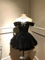 Sexy Black Off-Shoulder A-Line Short Homecoming Dresses For Birthday Party, EPT704