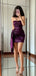 Sexy Purple Sweetheart Sleeveless Mermaid Short Homecoming Dresses For Party, EPT666