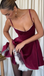 Elegant Red Spaghetti Strap A-Line Short Homecoming Dresses For Birthday Party, EPT682