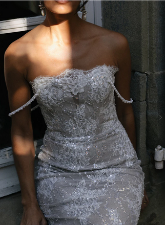 Sexy White Sweetheart Lace Mermaid Long Wedding Dresses With Sweep Trailing ,WDH169