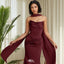 Soft Red Sweetheart Sleeveless Mermaid Satin Bridesmaid Dresses Online,WGM407