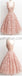 Dark Pink Lace Floral prints Vintage tea length elegant casual homecoming prom dresses,BD00128 - Wish Gown