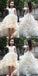 V-neck Hi-low Ivory Flower Girl Dresses, Cute Cheap Tutu Dresses, FG014