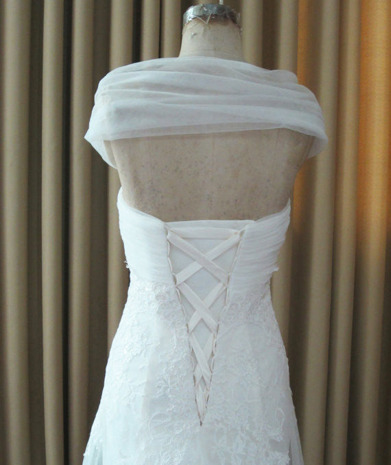 Elegant Cap Sleeve Sweet Heart White Affordable Lace Long Bridal Dresses, WG631 - Wish Gown