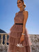 Gorgeous Dusty Rose Halter Knee-length Open Back Melaleuca Homecoming Prom Dress, WGP036