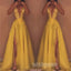 Best Sale Sexy Deep V Neck Lace Side Slit Long Prom Dresses, MD1106